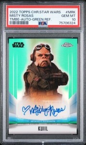 2022 Topps The Mandalorian Chrome Beskar Misty Rosas as Kuiil Auto 62/99 PSA 10