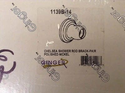SOPORTES DE VARILLA DE DUCHA CHELSEA JENGIBRE 1139B-14, PAR, NÍQUEL PULIDO  Foto 1 de 4