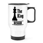 Personalised The King Chess Travel Mug Cup Handle Dad Grandad Birthday