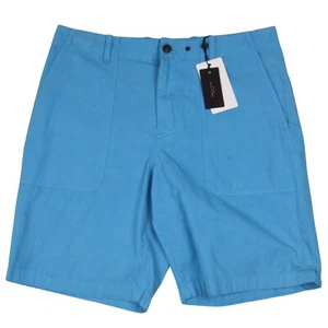 NEW rag & bone Peached Cotton Shorts 34 Blue Cotton Blend $225 - Picture 1 of 8