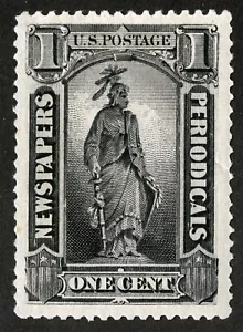 US Sc PR90 Black 1¢ 1894 p.12 Never Hinged Original Gum Newspaper Stamp - Picture 1 of 1