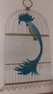 Kunstdruck Vogel im vergoldeten Käfig Vintage gerahmt signiert 75/150 - Bild 1 von 11