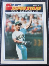 1990 Topps Kmart RICKEY HENDERSON Baseball Card 23 Oakland Athletics MINT