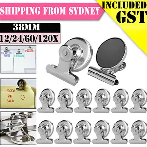 UP 120Pcs Office Magnetic Bulldog Clips Memo Note Holder Magnet Message Clip AUS - Picture 1 of 15