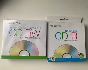 Memorex High Speed CD-RW 12x 700MB 80 Min & CD-R 52x 10pack - Picture 1 of 4