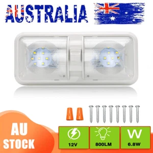 12V RV Interior LED Ceiling Light Boat Camper Caravan Trailer Double Dome Light - Picture 1 of 12