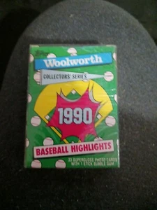 1990 Topps Woolworth Collectors' Series Baseball Highlights Sealed Pack 33 Cards - Bild 1 von 2