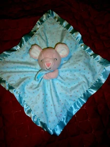 Carter's Pink Sweet Cute Mouse Security Blanket Lovey Teal flowers - Picture 1 of 2