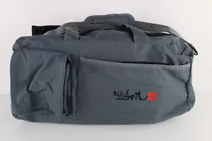 Vintage 90s Y2K Distressed Spell Out Quiksilver Surfing Handled Duffel Bag Gray - Picture 1 of 9