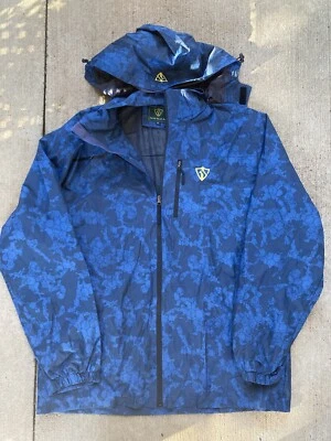 GIISAM Mens Windproof Jacket Waterproof Lightweight Mountain Jacket Camo Blue XL - Image 1 of 4