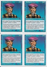 MTG: PRODIGAL SORCERER 5th Edition COMMON; played, Excellent condition x4