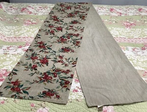 Corridoio da tavolo Apple Berry floreale country 100% cotone 102"" x 14"" reversibile - Foto 1 di 6