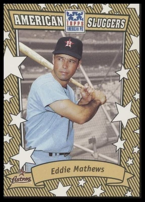 2002 Topps American Pie Spirit of America #AS-EM Eddie Mathews Gold - Image 1 of 2