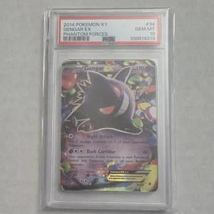 2014 Pokemon XY Gengar EX #34 Phantom Forces 34/119 GEM MINT PSA 10 - Picture 1 of 4