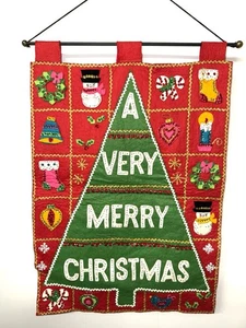 Colgante de pared panel con joyas vintage Bucilla “Una muy feliz Navidad” - Imagen 1 de 10