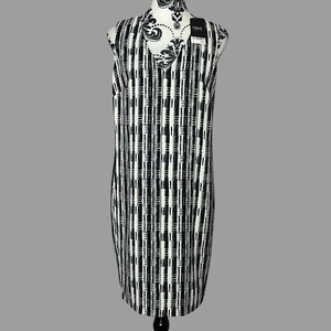 Next V Neck BNWT Geometric Patterned Professional Attire Shift Dress Size 10 - Picture 1 of 9