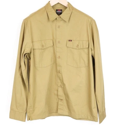LEE Men's Shirt M Khaki Green Cotton LS Buttoned Pocketed Shirt * - Image 1 of 4