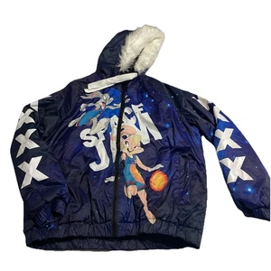 Members Only X Looney Tunes Limited Ed Jacket Space Jam Tune Squad M Faux Fur - Picture 1 of 12