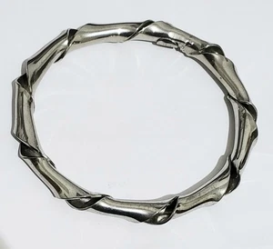 Les Bernard Inc. Silver Tone Twist Vintage Bangle Bracelet - Picture 1 of 5