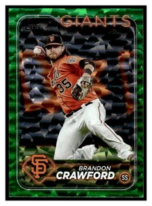 2024 Topps Green Crackle Foil 416 Brandon Crawford San Francisco Giants /499 - Picture 1 of 2