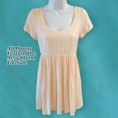 Vestido túnica Babydoll manga corta cintura imperio melocotón Talula top para mujer pequeño Foto 1 de 4