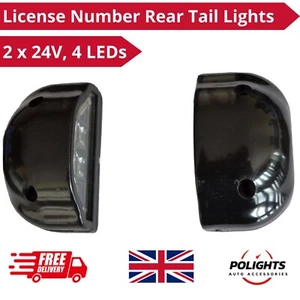 2x Luci targa posteriore numero patente 24V 4 LED per camion VOLVO DAF IVECO - Foto 1 di 4