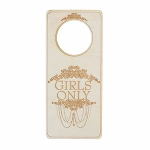 Door Hanger - Girls Only 9x4in Raw Wood - Picture 1 of 1