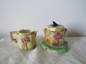 Art Deco Beswick as Purchased by Queen Mary Sundial Jam Pot Sugar Bowl Milk jug