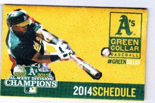 U'Pick 1! Rickey Henderson Cespedes Rollie Fingers Oakland A's Pocket Schedule