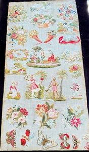 Antique 19th Century Hand Embroidered German Motif Sampler  ZZ448 - Picture 1 of 16