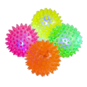 Light Up Spiky Massage Ball Multi Colour Sensory Reflexology LED Balls Pack of 4 - Picture 1 of 1