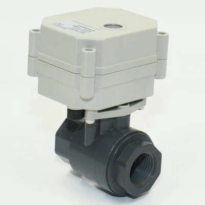 1 Inch DN25 PVC Two Way Motorized Ball Valve,AC/DC9-24V Electric Valve - Image 1 of 4