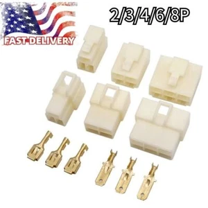 6,3 mm Auto KFZ Stecker Stecker Buchse Terminal 2/3/4/6/8 Pin Set - Bild 1 von 9
