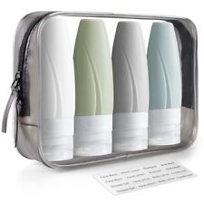 Portable Travel Bottles TSA Approved, 2oz Leak Proof BPA Free Silicone Cosmet...