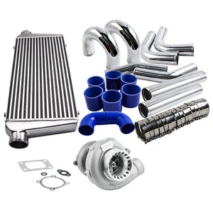 Anti Surge GT35 GT3582 A/R 0.70 A/R .63 turbo & 3" Intercooler & 76mm Piping Kit - Picture 1 of 10