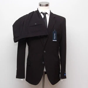 Nautica Men's 2 pc Suit Blazer Sport Coat 48L Jacket Black Pants 43Wx33L E03343 - Picture 1 of 14