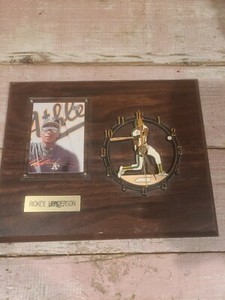 RICKEY HENDERSON - 1993 Studio - #84 Clock Plaque - Clock Needs Some Work 