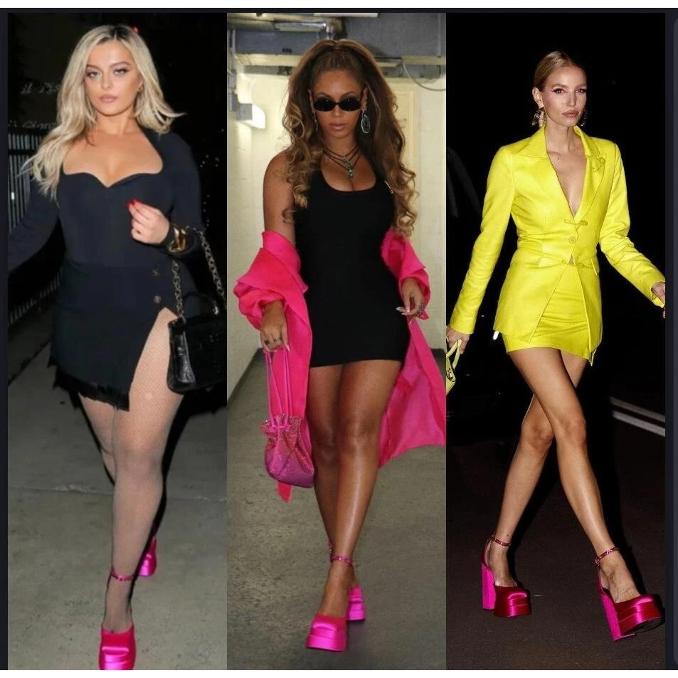 Zapatos de salón VERSACE Aevitas con plataforma adornada en cristal fucsia talla EU38 Foto 1 de 4