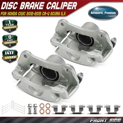 Par de pinzas de freno delanteras con soporte para Honda CR-V Civic Acura ILX L4 2,4 L Foto 1 de 4