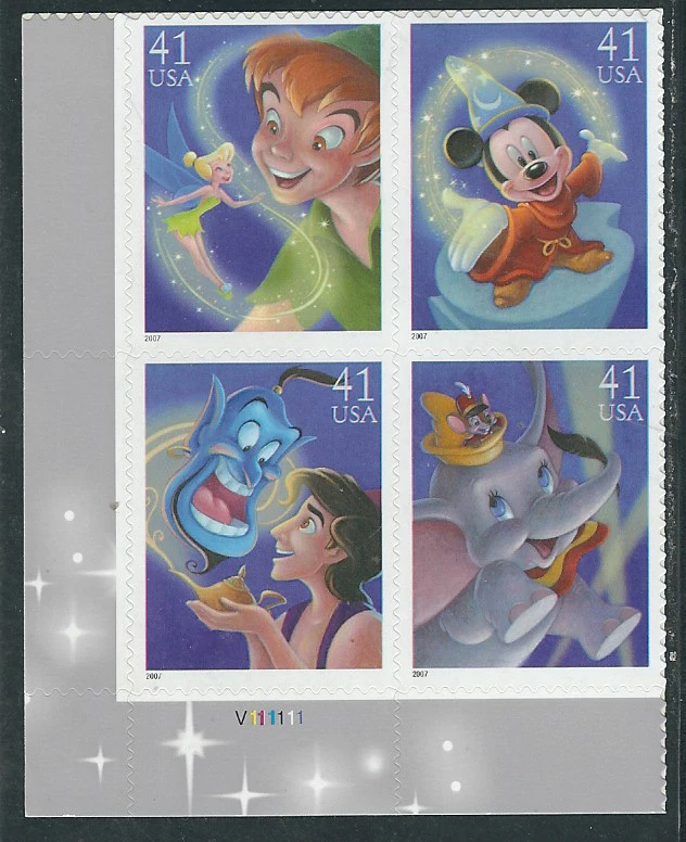 Scott# 4192/5...41 Cent...Disney Magic...Plate Block - Image 1 of 1