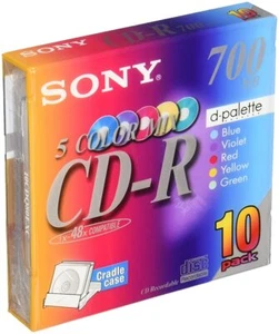 Sony CD-R media 1-48 times faster cradle case 10 sheets 10CDQ80EXC from Japan - Picture 1 of 4
