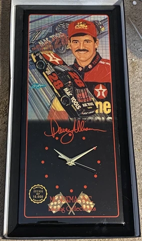 VINTAGE New  NASCAR Davey Allison Texaco Mac Tools 28 Wall Clock Jebco Morema Cover