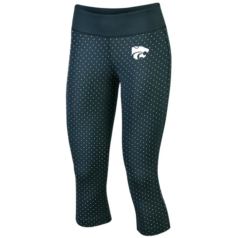 Kansas State Wildcats Leggings Capri Womens XS/S Metallic 27 x 20 Actual KSU Gym Cover