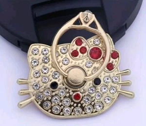 HELLO KITTY CELL PHONE SMARTPHONE RING HOLDER,  FOR FINGER & USE AS STAND. RED - Picture 1 of 2