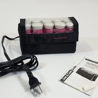 Juego de 10 rodillos térmicos Remington Express rizadores clips paquete de viaje negro rosa de colección Foto 1 de 4