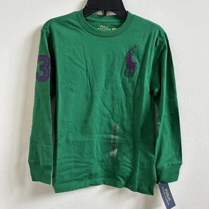 Polo Ralph Lauren Big Boys Big Pony Cotton Jersey T Shirt Green Size S - Picture 1 of 4