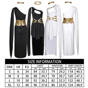 Roman Greek Goddess Costume Ladies Sexy One-shoulder Dresses Fancy Dress Outfits - Picture 1 of 25
