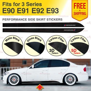 Racing Side Skirt Stickers Vinyl Decals Stripes for BMW E90 E91 E92 E93 3 Series - Picture 1 of 12