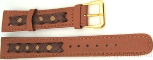 18 mm geflochtenes braunes Lederarmband Uhrenarmband - Bild 1 von 4