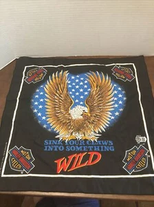 Harley Davidson Bandana Sink Your Claws Into Something Wild Handkerchief Eagle - Picture 1 of 7